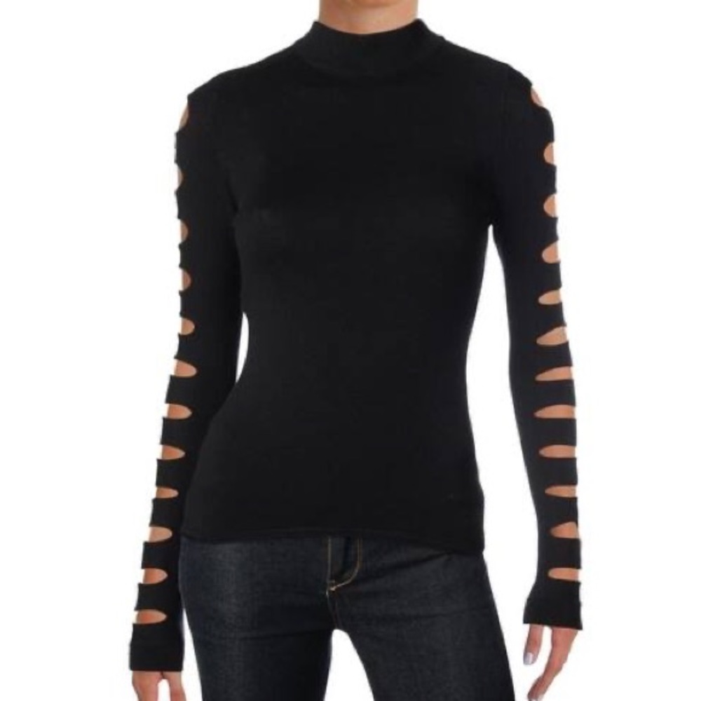 Aqua cutouts turtleneck